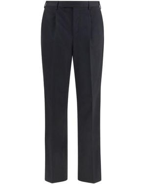 PT Torino Black Wool Oves Aries Casual Pants - Blue