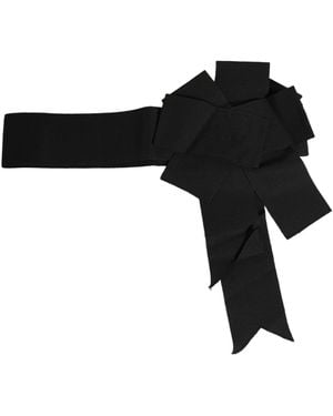 Dolce & Gabbana Black Cotton Wrap Around Tie Cintura Belt