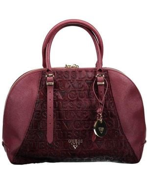 Guess Purple Leather Handbag - Red