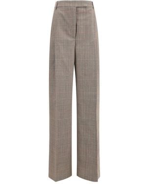 Rohe Prince Of Wales Wide Leg Trousers - Grey
