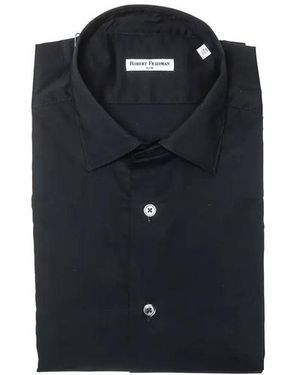 Robert Friedman Elegant Slim Collar Shirt - Black
