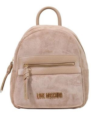 Love Moschino Beige Polyester Backpack - Natural