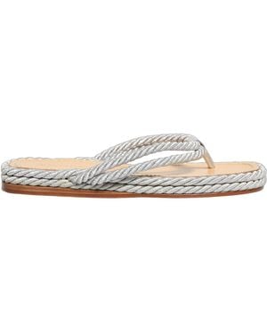 Dolce & Gabbana Silver Rope Slides Sandals Flip Flops Shoes - White