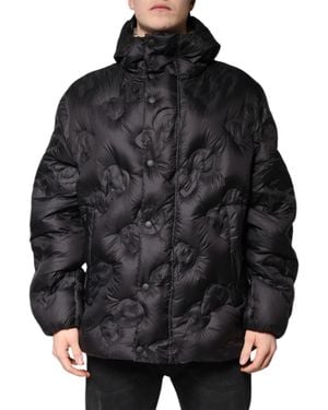Dolce & Gabbana Hooded Parka Coat Winter Jacket - Black