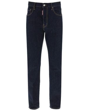 DSquared² Straight-Leg Cotton Denim Jeans With Logo Detail - Blue