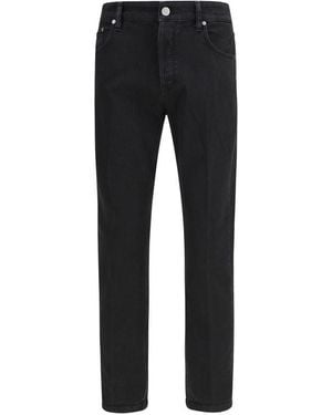 PT Torino Black Cotton Tapered Jeans