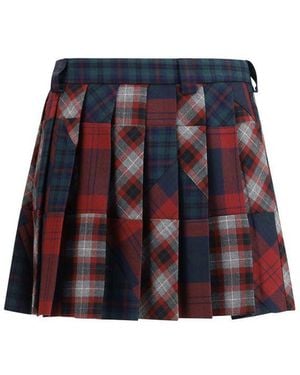Miu Miu Multicolor Fleece Wool Mini Skirt - Blue