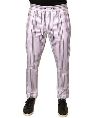 Dolce & Gabbana Casual Striped Trousers - Pink