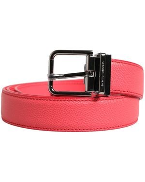 Dolce & Gabbana Calf Leather Metal Buckle Belt - Pink