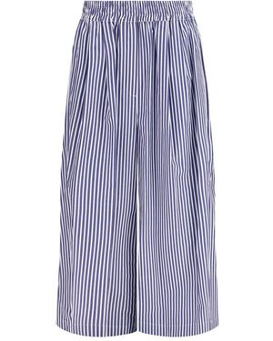 Max Mara Blue Cotton Trousers - Purple