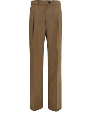Prada Brown Wool Oves Aries Dress Trousers - Natural