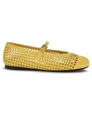 Prada Crochet Ballerinas - Yellow