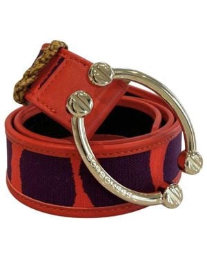 Borbonese Orange Leather Belt - Red