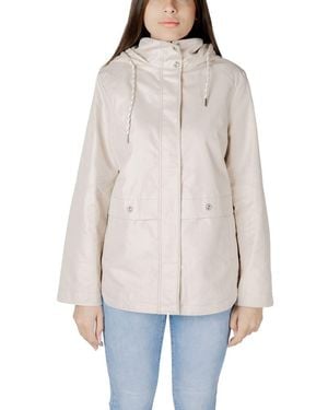 Street One Beige Cotton Parka - Red