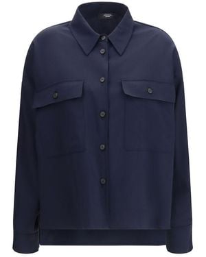 Max Mara Blue Wool Oves Aries Jacket