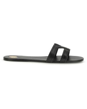Saint Laurent Black Calf Leather Bos Taurus Sandals - Multicolour