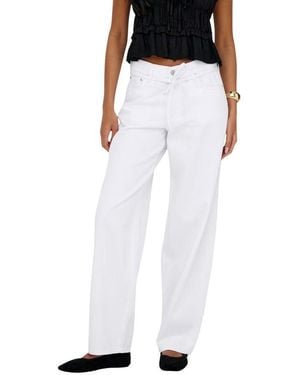 ONLY White Cotton Mom Jeans - Black