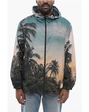 Armani Emporio Hooded Palm Windbreaker - Gray