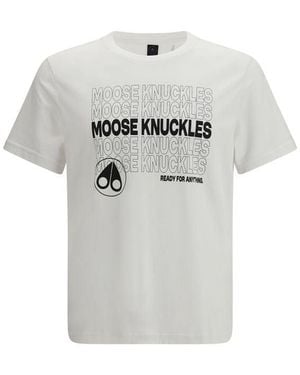 Moose Knuckles White Cotton T - Grey