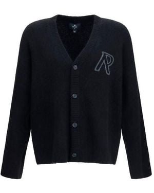 Represent Black Alpaca Vicugna Pacos Cardigan - Blue