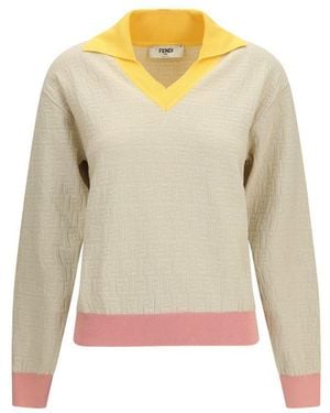 Fendi Beige Cotton Sweatshirt - Natural