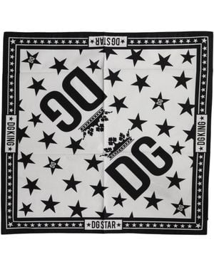Dolce & Gabbana Dg Crown Print Square Foulard 52Cm X 50.5Cm Scarf - Black