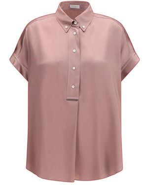 Brunello Cucinelli Multicolour Silk Shortsleeve Shirt - Pink