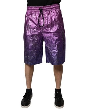 Dolce & Gabbana Metallic Ombre Shorts - Purple