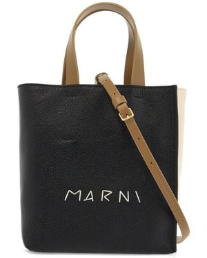 Marni Mini Museo Soft Tote Bag - Black