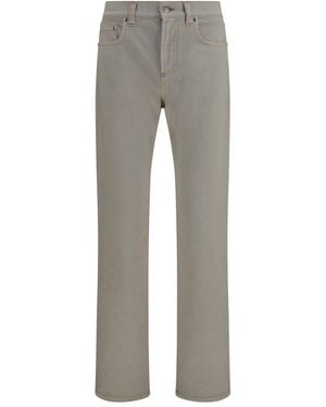Versace Beige Cotton Tapered Jeans - Grey