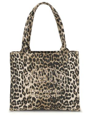 Ganni Large Easy Shopper Pocket Print - Black
