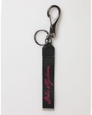 Dolce & Gabbana Burgundy Polyester Dg Logo Keychain Keyring - White