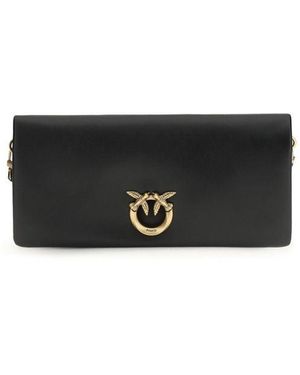 Pinko Black Calf Leather Bos Taurus Clutch Bag
