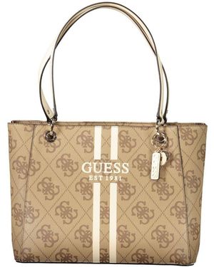 Guess Beige Polyethylene Handbag - Natural