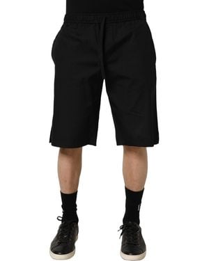 Dolce & Gabbana Black Cotton Sweatshorts Men Bermuda Shorts