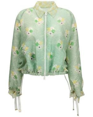 Fendi Bicolour Silk Bomber - Green