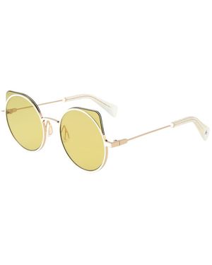 Yohji Yamamoto White Unisex Sunglasses - Metallic