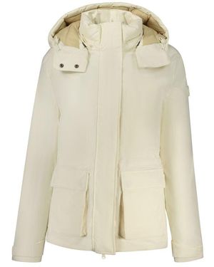 North Sails White Polyester Parka Jacket - Natural