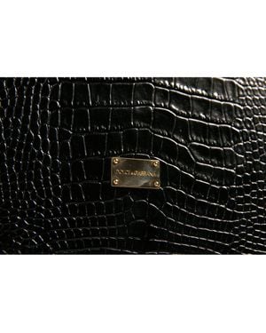Dolce & Gabbana Elegant Leather Logo Plaque Holder Catalogue Case - Black
