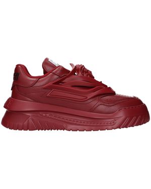 Versace Red Leather Chunky Sneakers