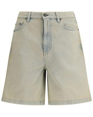 Golden Goose Blue Cotton Bermuda Shorts - Grey