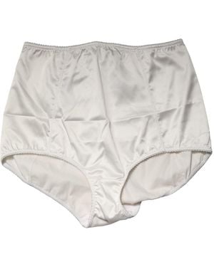 Dolce & Gabbana White Silk Blend High Waist Girdle Panty Underwear - Grey
