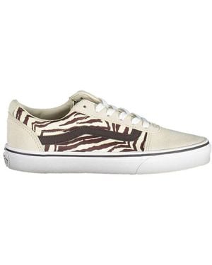 Vans Beige Leather Trainer - White