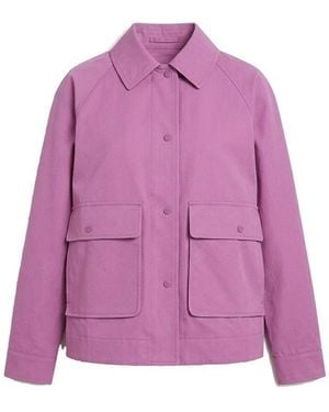 Herno Multicolor Cotton Denim Jacket - Purple