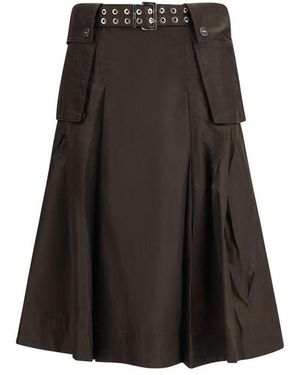 Ganni Brown Recycled Polyamide Long Skirt - Black