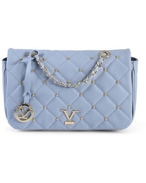 19V69 Italia by Versace Blue Leather Shoulder Bag
