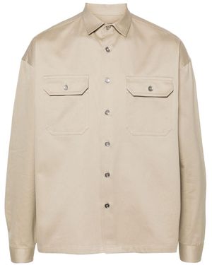Prada Rope-Coloured Shirt With Pockets - Natural