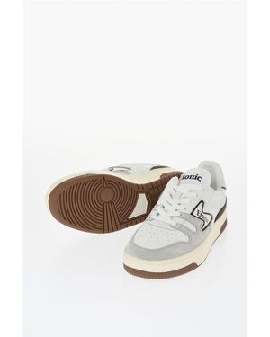 Etonic Leather And Suede Low-Top Sneakers With Contrast Details - White