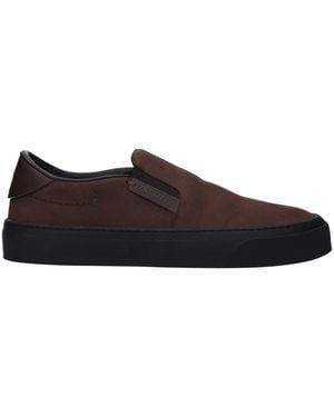 Moncler Leather Slip-On Loafers - Brown