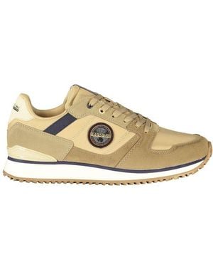 Napapijri Brown Polyurethane Men's Trainer - Metallic